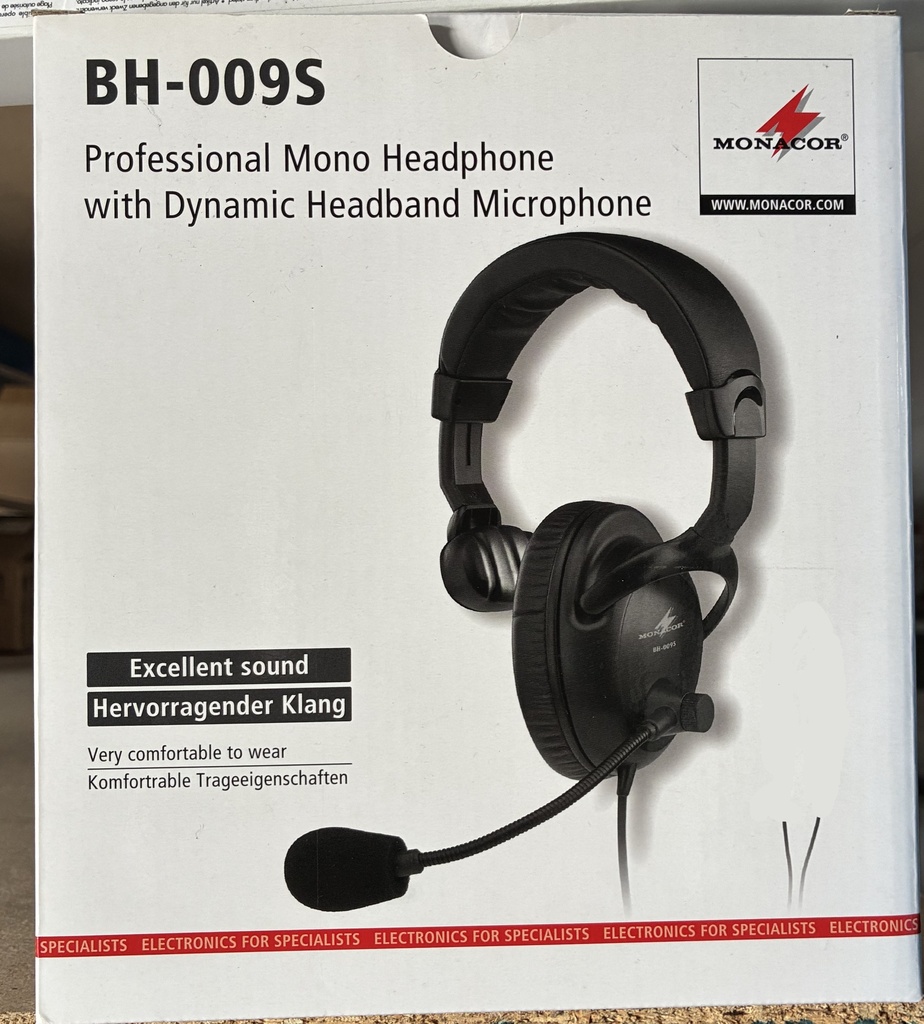 Monacor intercom headset,  XLR-4