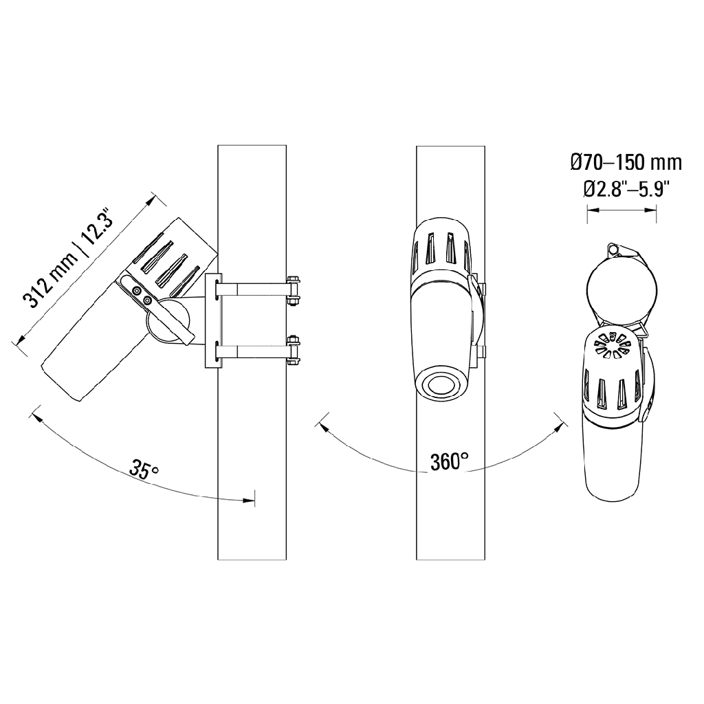 PHOS 85 pole mount Pole mount  external driver