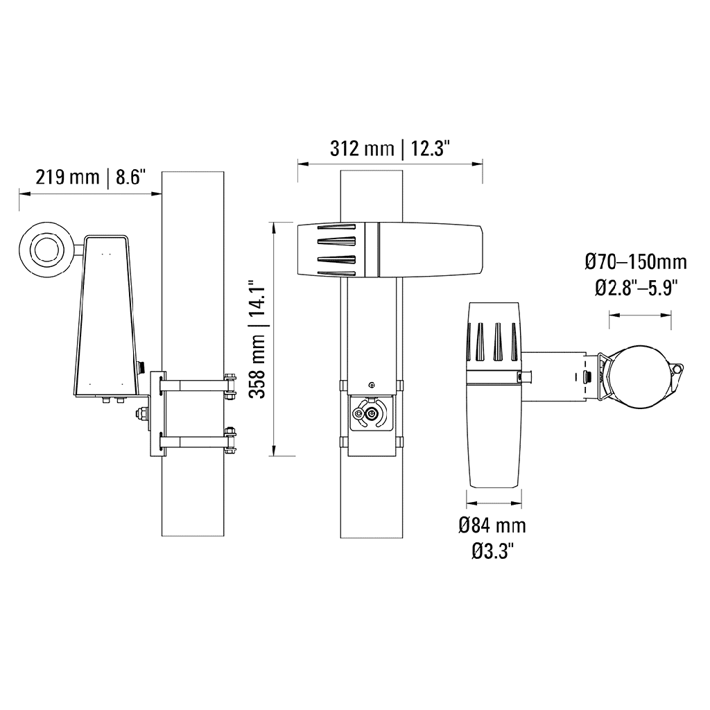 PHOS 85s pole mount pro Pole mount integrated driver