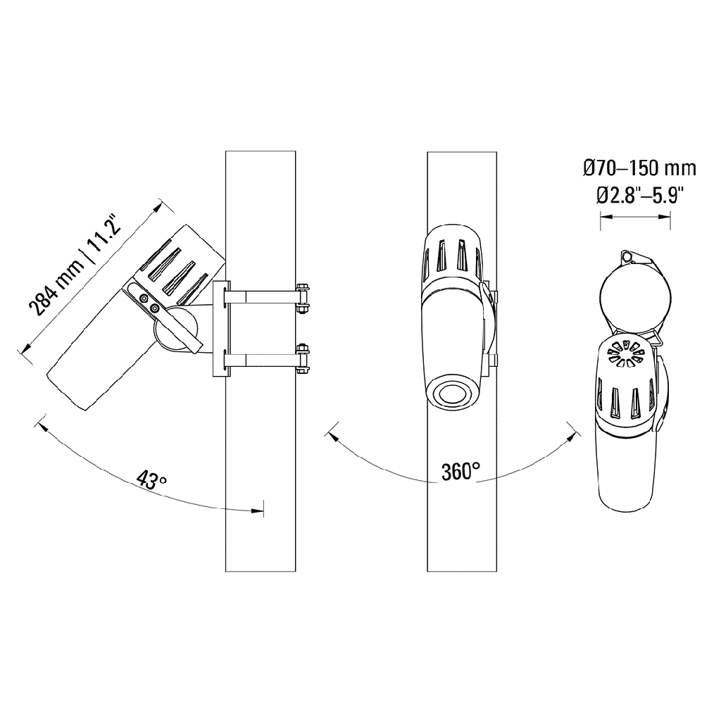 PHOS 25 pole mount Pole mount  external driver