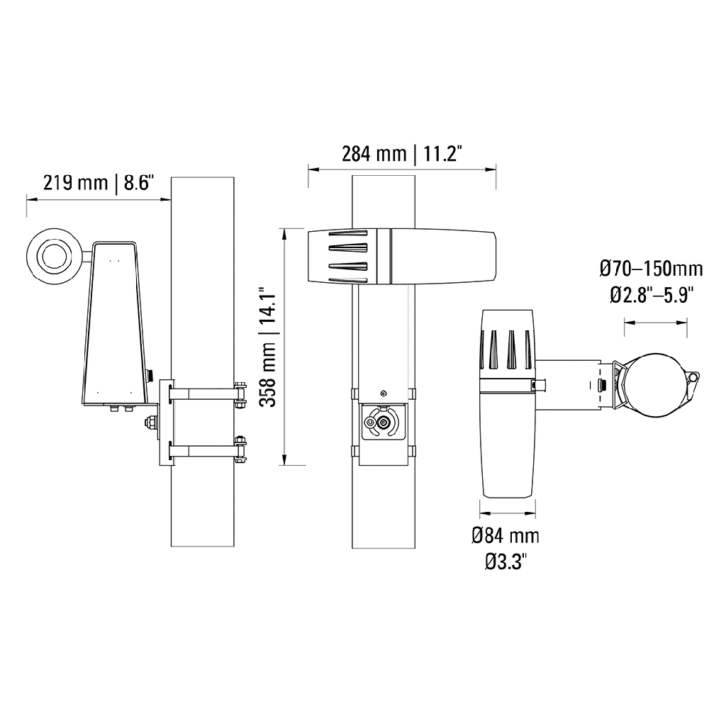 PHOS 25s pole mount Pole mount integrated driverStandard 100-240V