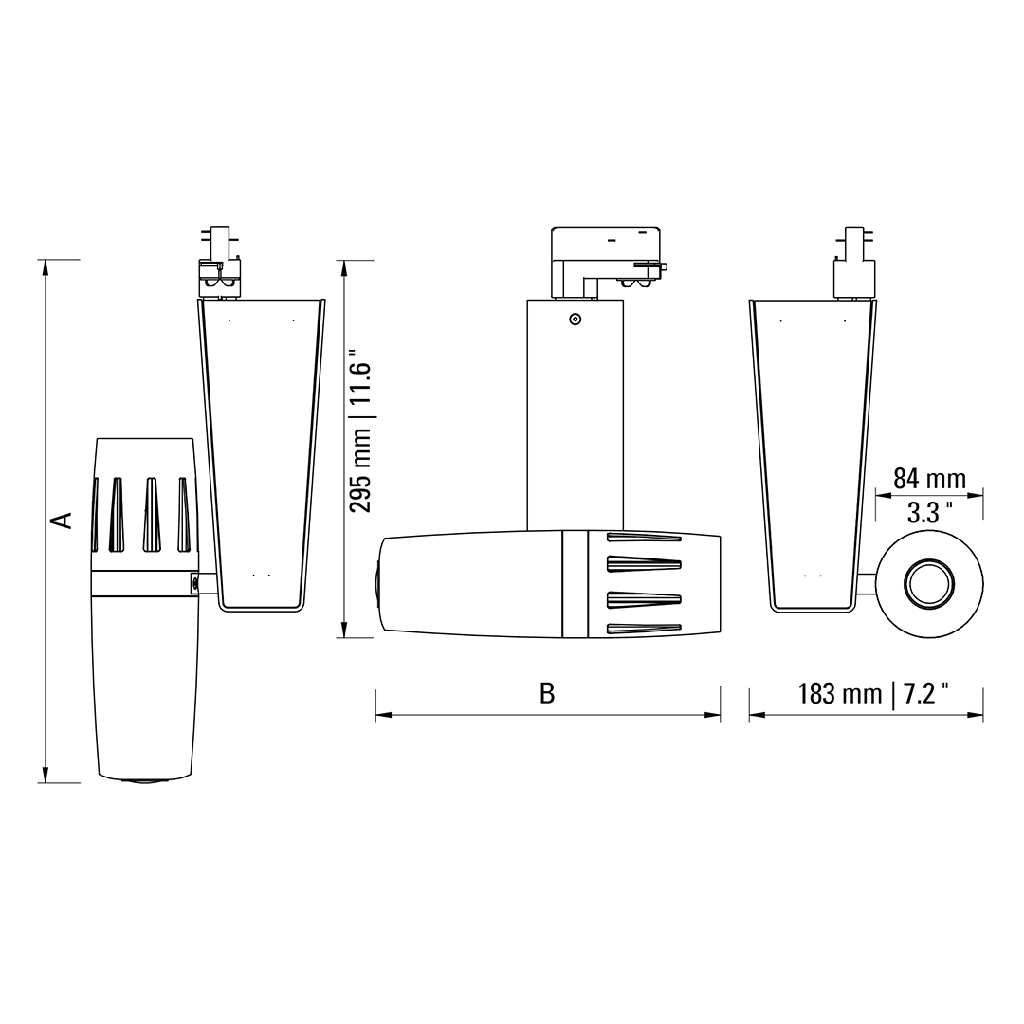 PHOS 65 LT 3-circuit Lighting Track