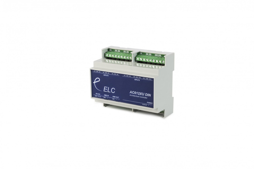 AC612 DIN DMX sequence player in DIN cabinet