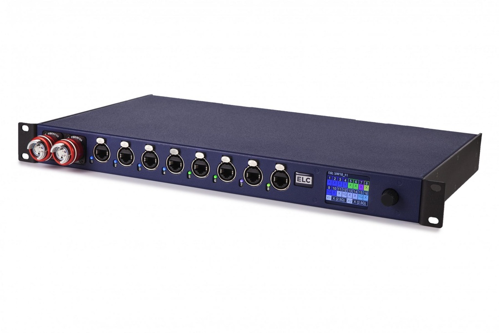 DLS18GBXFF 18 ports Gigabit Switch, 2 x FiberFox connectors, 8x PoE + 8x non-PoE ports, master for DLN8GBXSL