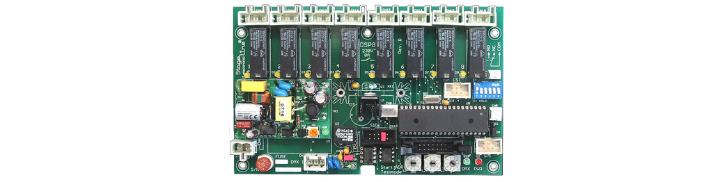 DSP8 8 ch. relayboard 250V/8A SPDT, plug connectors