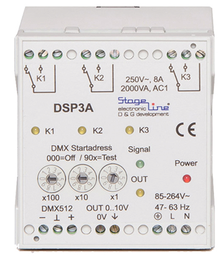 [STA-DSP3A] DSP3A 3 ch. relayboard 250V/8A, DIN Rail